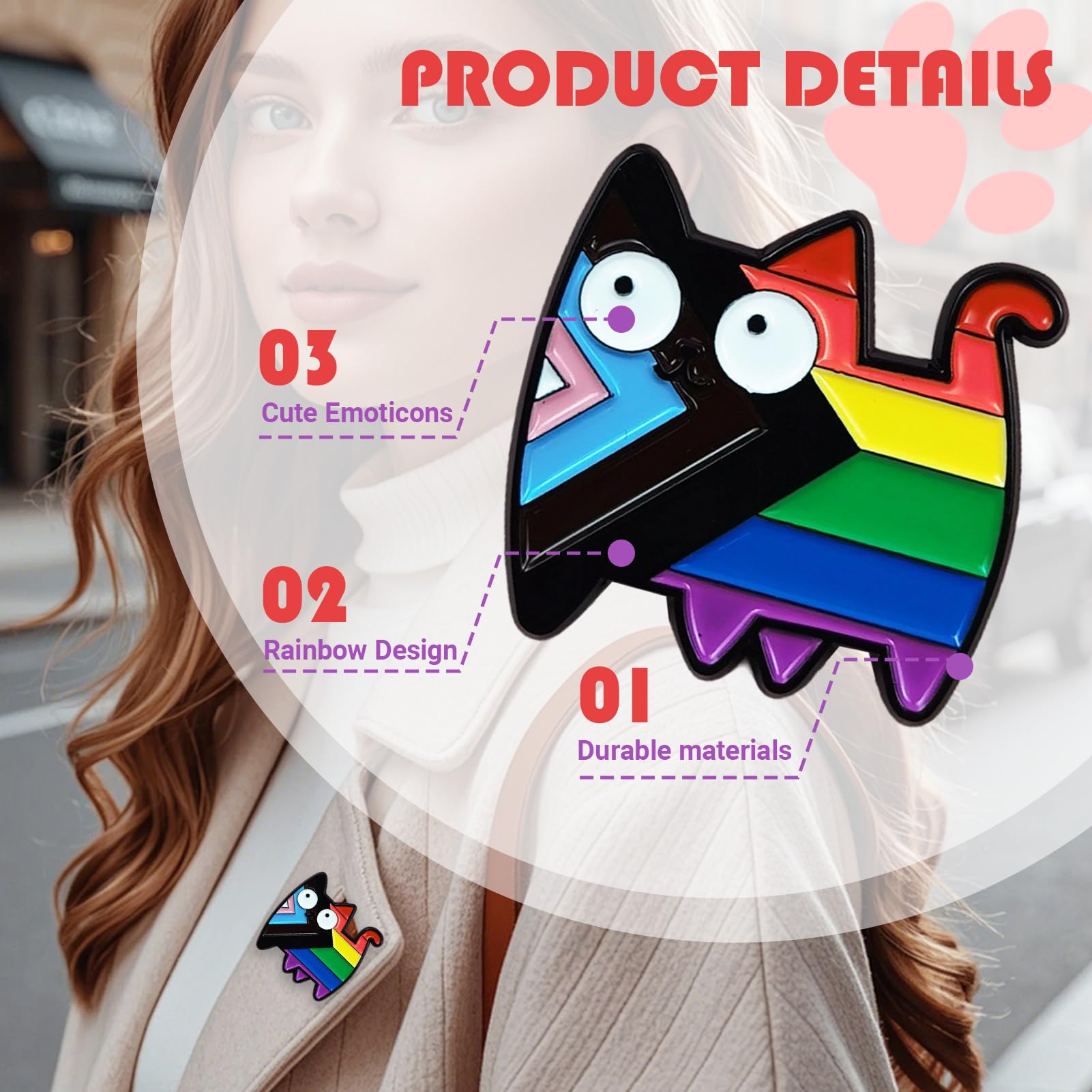 Pin Del Orgullo LGBT Arco Iris Homosexual Broche Insignia Gays Esmalte Alfileres Pines Gato Regalo Mes Del Orgullo
