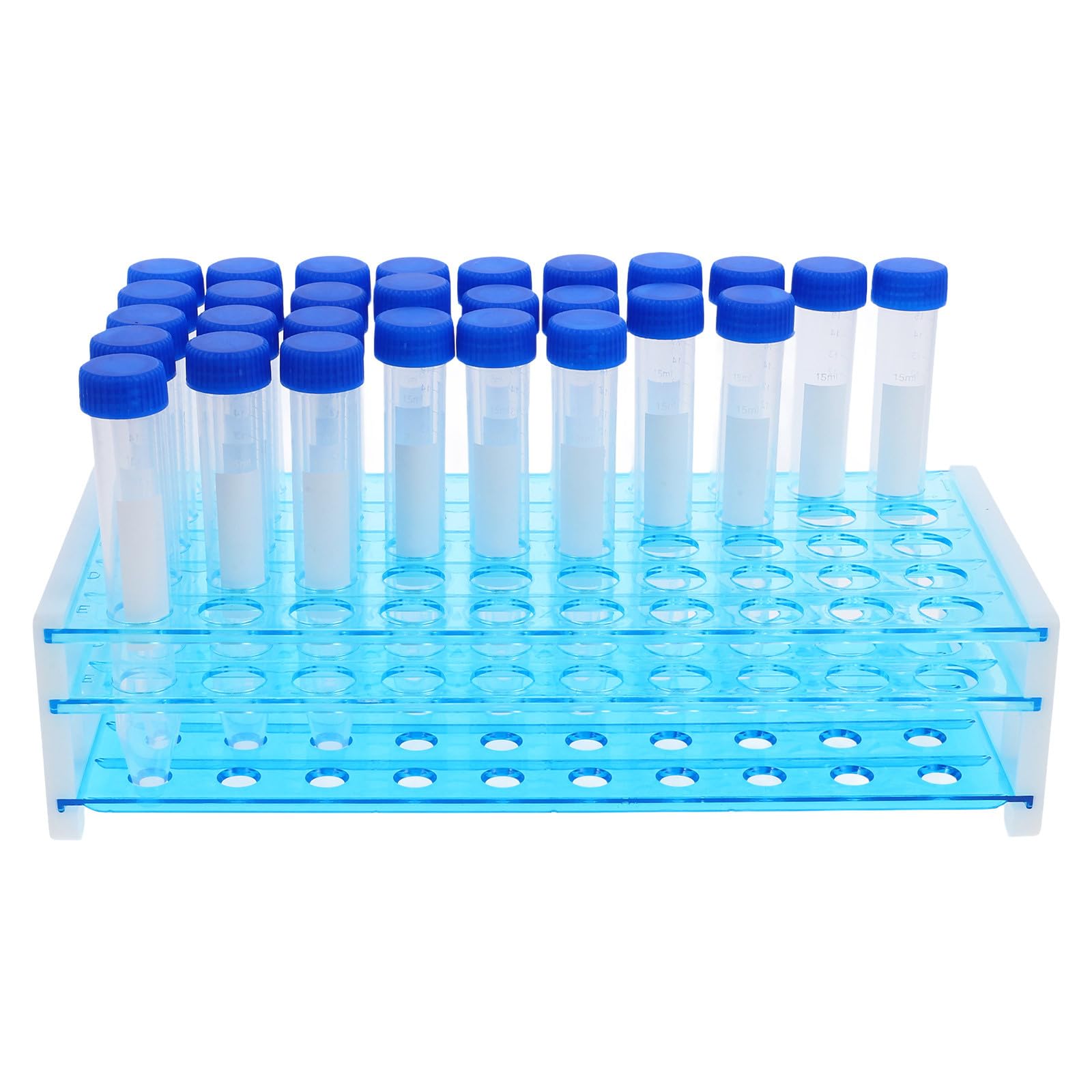 Zentrifugenröhrchen Stabiles Laborzubehör mit 2 Abnehmbaren Röhrchenständern 100 Stück aus Kunststoff 15 Ml Transparent Dicht Verschließbar für Laborproben und Mikrozentrifugen