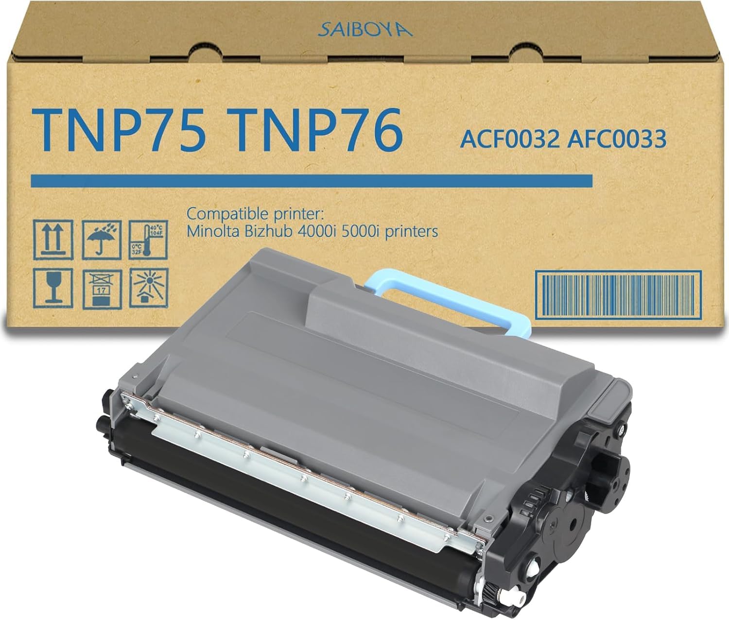 SAIBOYA TNP76 TNP75 Compatible Black Toner Cartridge Replacement for Konica Minolta TNP-75 TNP-76 ACF0032 AFC0033 Bizhub 4000i 5000i Printer. 9,500