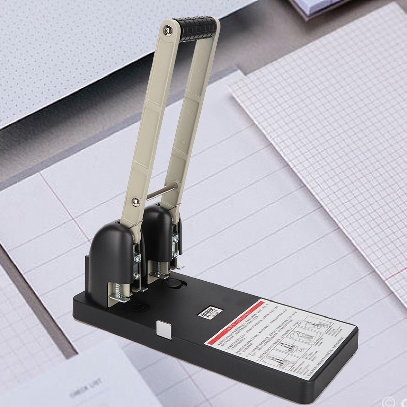 Perforatrice a 2 Fori per Cartellette, Perforatrice Manuale a 2 Fori per Risparmio di Manodopera Ad Alta capacità, Forza di Perforazione di 150 Fogli con Guida di Precisione,