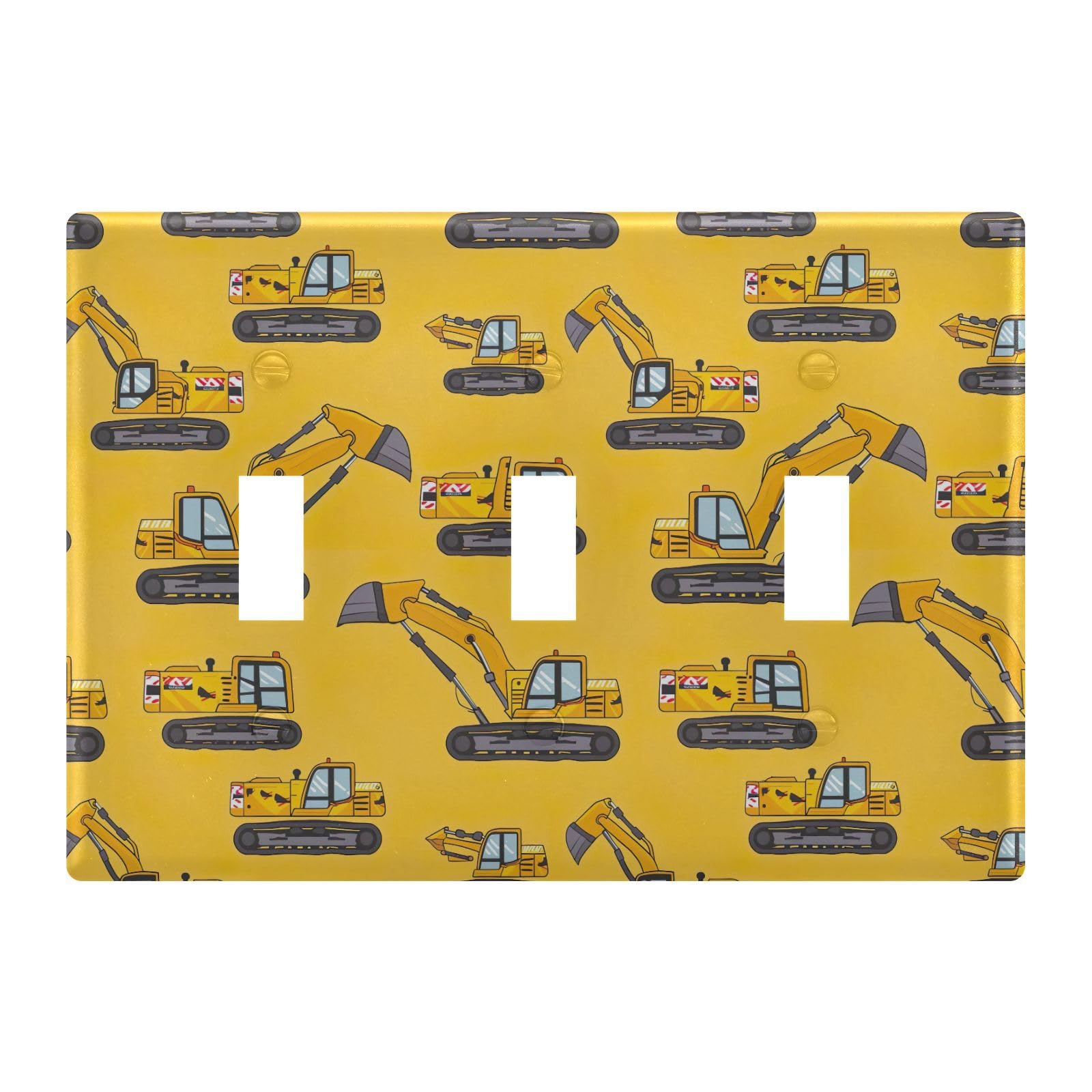 Light Switch Cover Cartoon Excavator Wall Plates for Electrical Outlets 3 Gang 202b5822