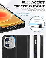 Vista 7 de SHIELDON Funda para iPhone 12/12 Pro 5G, Funda Tipo Billetera de Piel Auténtica con Bloqueo RFID Magnético, Soporte para Tarjetas de Crédito