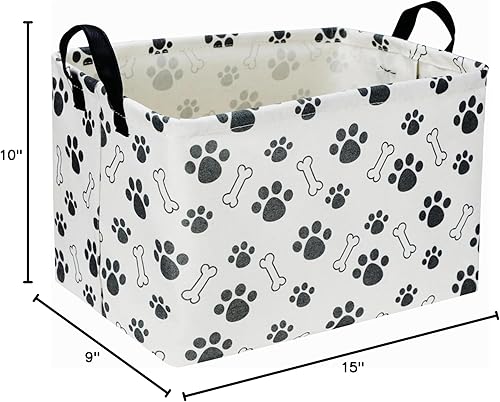 Miniatura 7 de Sanjiaofen Cesta rectangular para perros, contenedor de juguetes para perros, organizador de cesta de almacenamiento para perros. Cesta de