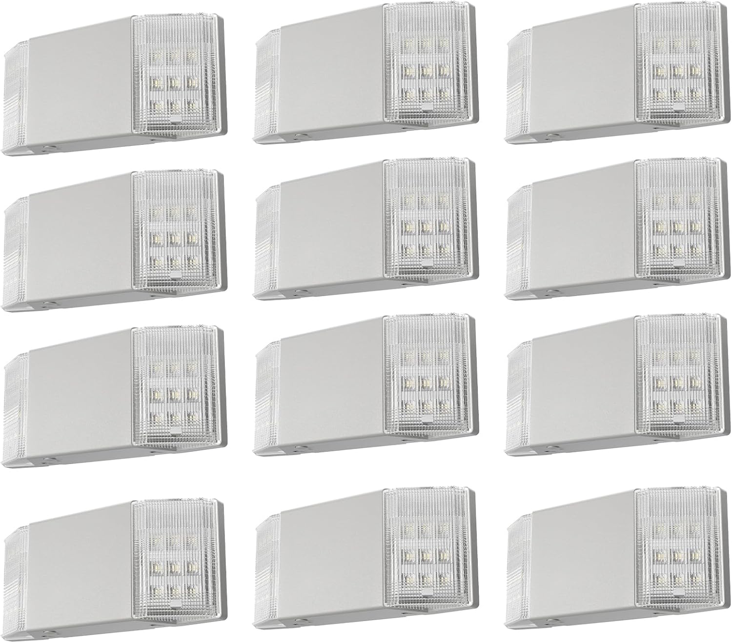 Spectsun 6 Packs Hardwired Emergency Exit Light Fixtures for Business, with Battery Backup, Two Head Adjustable LED Emergency Lighting, UL 924 Certified，AC 120/277V.