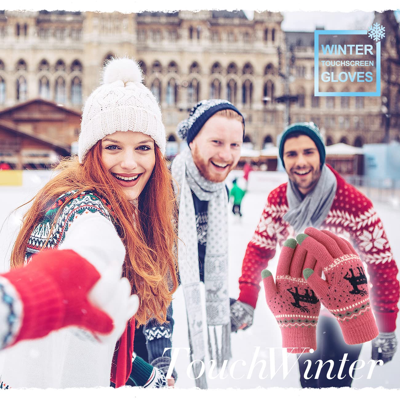 VENIMASEE Guanti invernali touch screen da neve guanti termici uomo donna