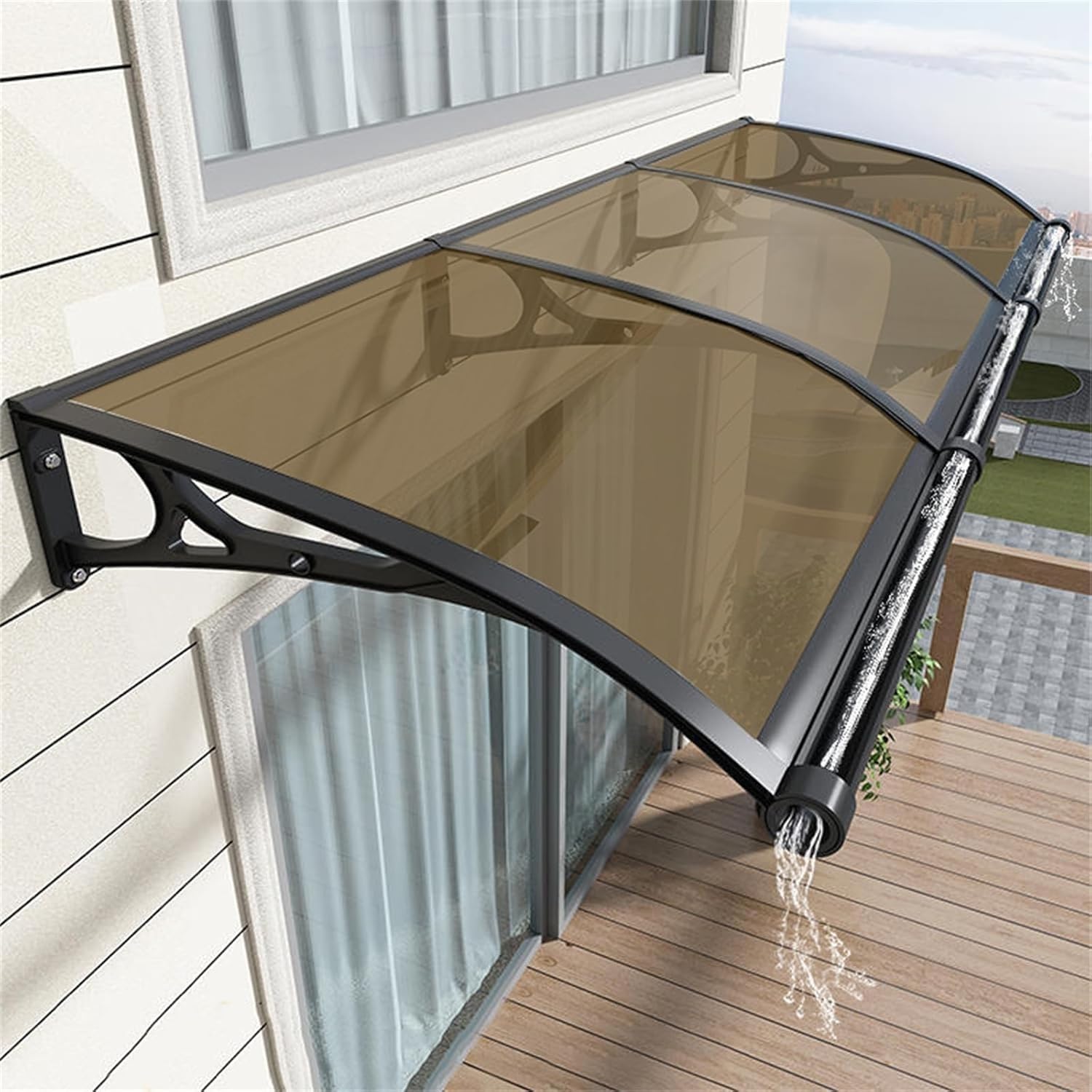 markisen schutzdach Vordach für Außentüren und Fenster, Aluminiumhalterung für Regen- und Schneeschutz, schalldichter Regenschutz, Markise für Vorder-/Hintertüren, Color:Träumhafter Himmel Wohnmobil- und Zeltstellplatz Marktwerke major league baseball