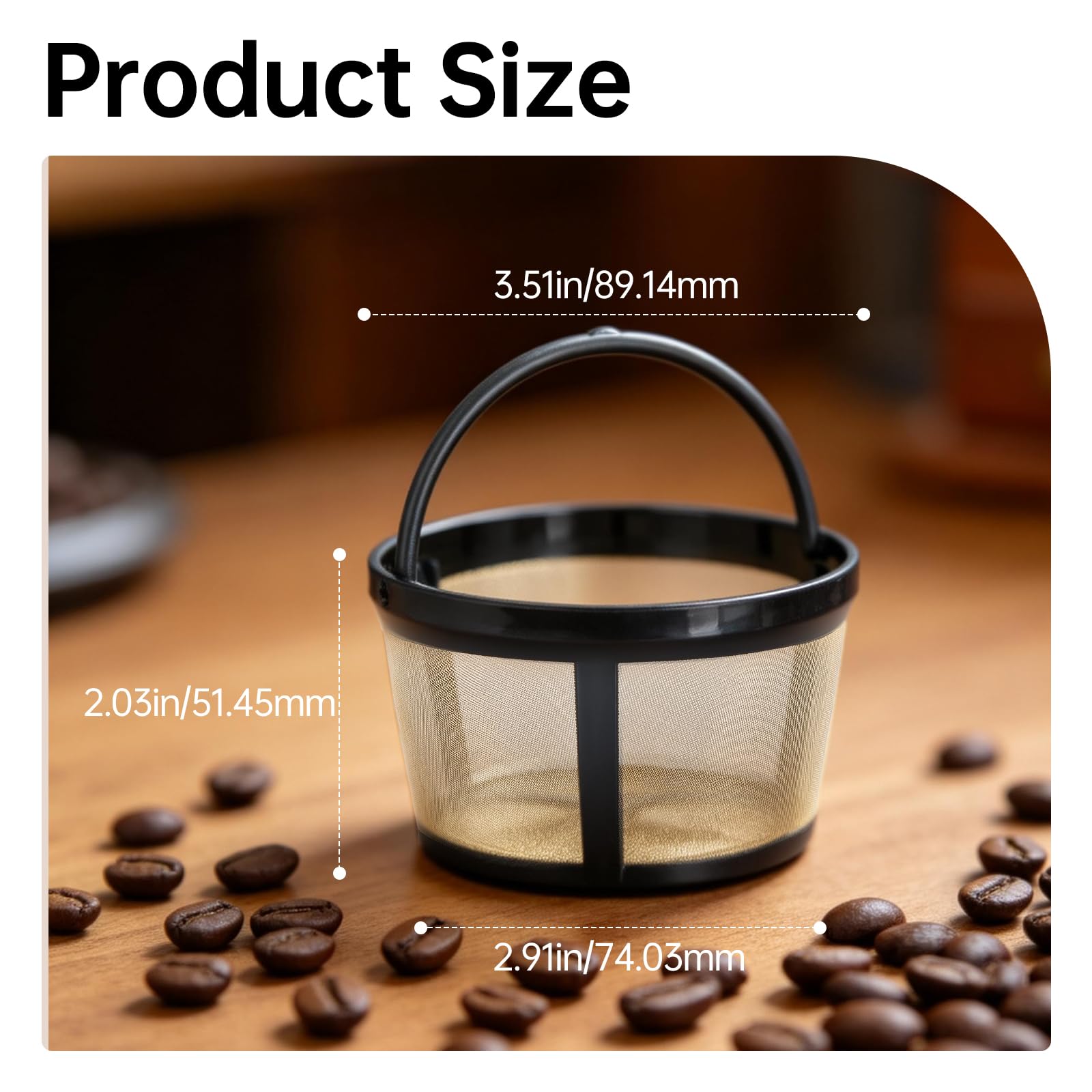 Wiederverwendbarer Kaffeefilter für 5 Tassen, kompatibel mit Mr Coffee Maker, passend für Mr Coffee 4 Tassen-Filter, permanenter Kaffeefilterkorb für Black and Decker und die meisten
