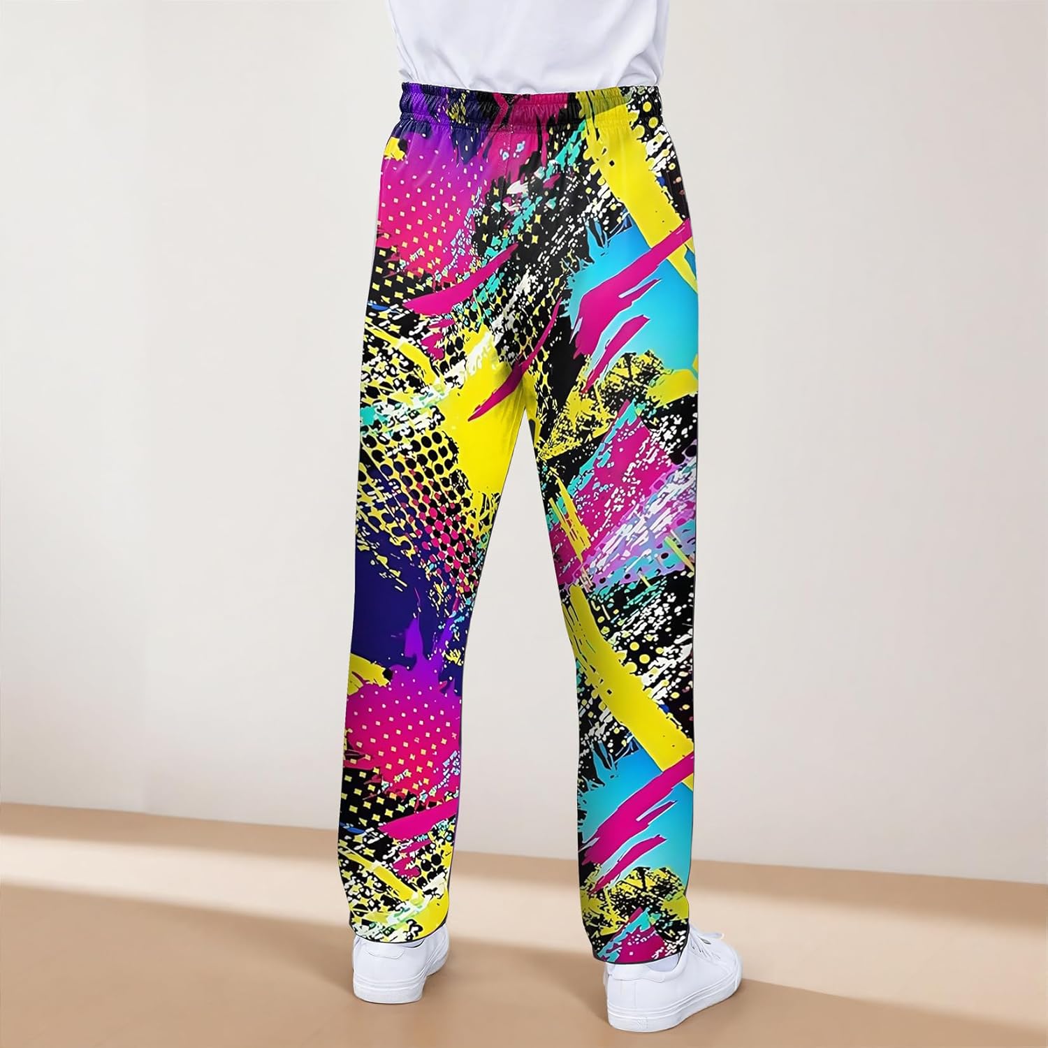 Sports Jogger Pants Boys Funny 80s 90s 3D Graphic Sweatpants Retro Printed Track Pants with Pockets for Boy 6-16Y - Image 3