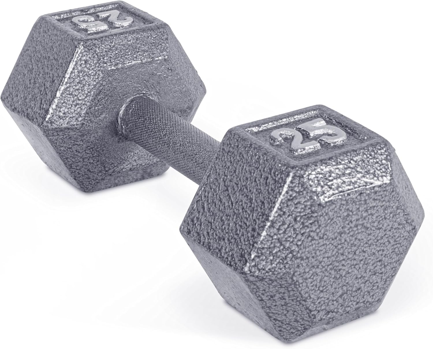 CAP Barbell Cast Iron Hex Dumbbell | Multiple Options Gray, Single 25 lb