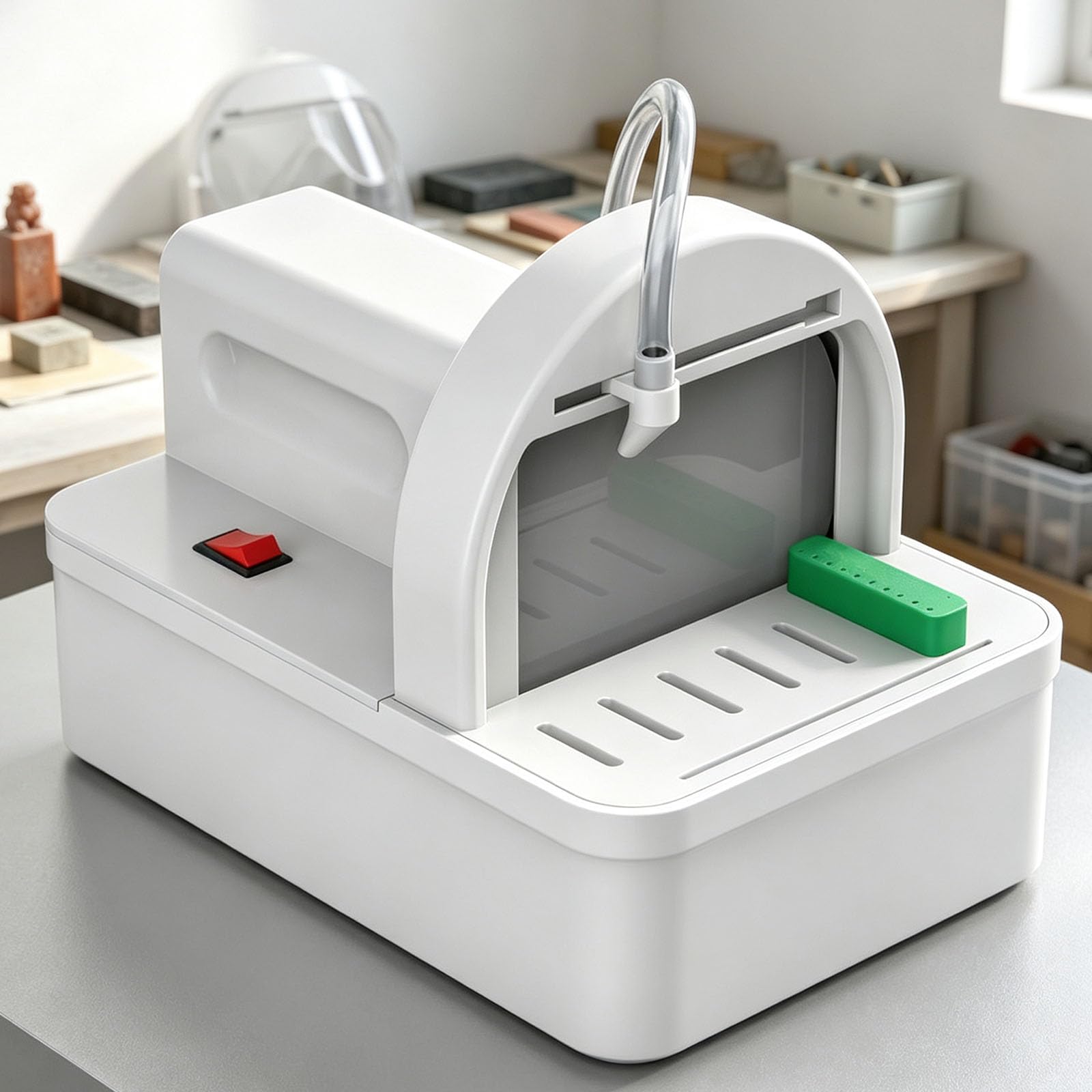 Ponceuse À Eau De Table 60 W pour La Gravure De Sceaux, avec Disque De 12,7 Cm (5 Pouces), Vitesse Variable Jusquà 1 000 TR/Min, Refroidissement par Eau, Idéale pour Un Atelier À Domicile.