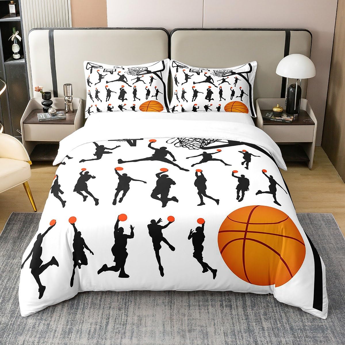 Housse de couette basketball en coton pour relooker une chambre d'ado sportive