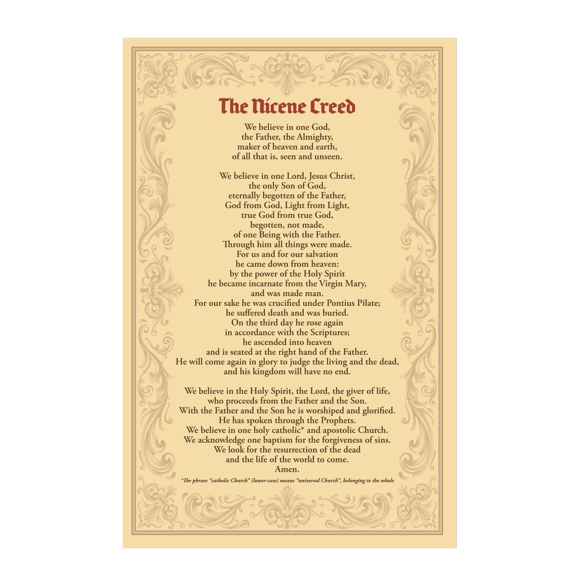 XHAJCSJWGD Church Worship Decor Metal Tin Sign Classic Christian Creeds and Prayers Scripture Wall-Art for Home Study Sunday School Inspiration 8 X 12 in