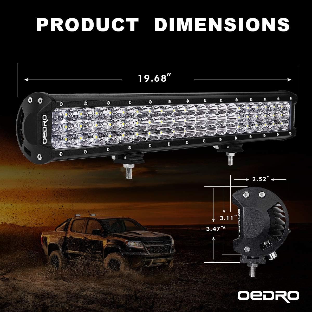 Frее Shірріng 🛒 oEdRo LED Light Bar, 20Inch 300W Tri-Rows Spot Flood Combo Driving Light + 2pcs 4 Inch 27W Work Light Pods +w/ Wiring Harness Fit for Off Road Truck Boat ATV UTV Car Jeep Pickup Bеѕt Prоmо oEdRo LED Light Bar, 20Inch 300W Tri-Rows Spot Flood Combo Driving Light + 2pcs 4 Inch 27W Work Light Pods +w/ Wiring Harness Fit for Off Road Truck Boat ATV UTV Car Jeep Pickup