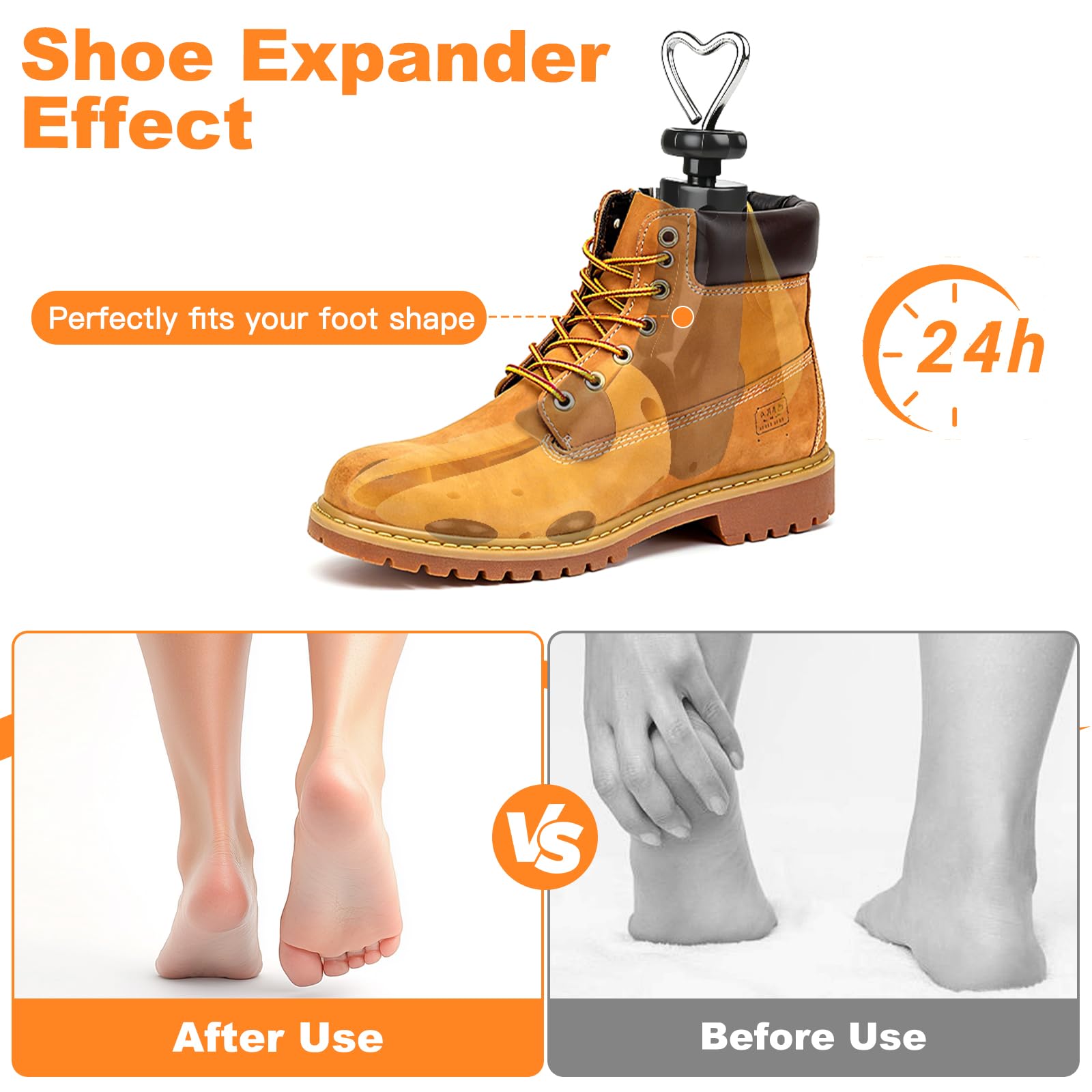 2 unidades de dilatadores de zapatos para hombre y mujer, longitud ajustable y anchura, separador de zapatos para zapatos ajustados, botas, zapatos de senderismo, botas y zapatillas, ancho