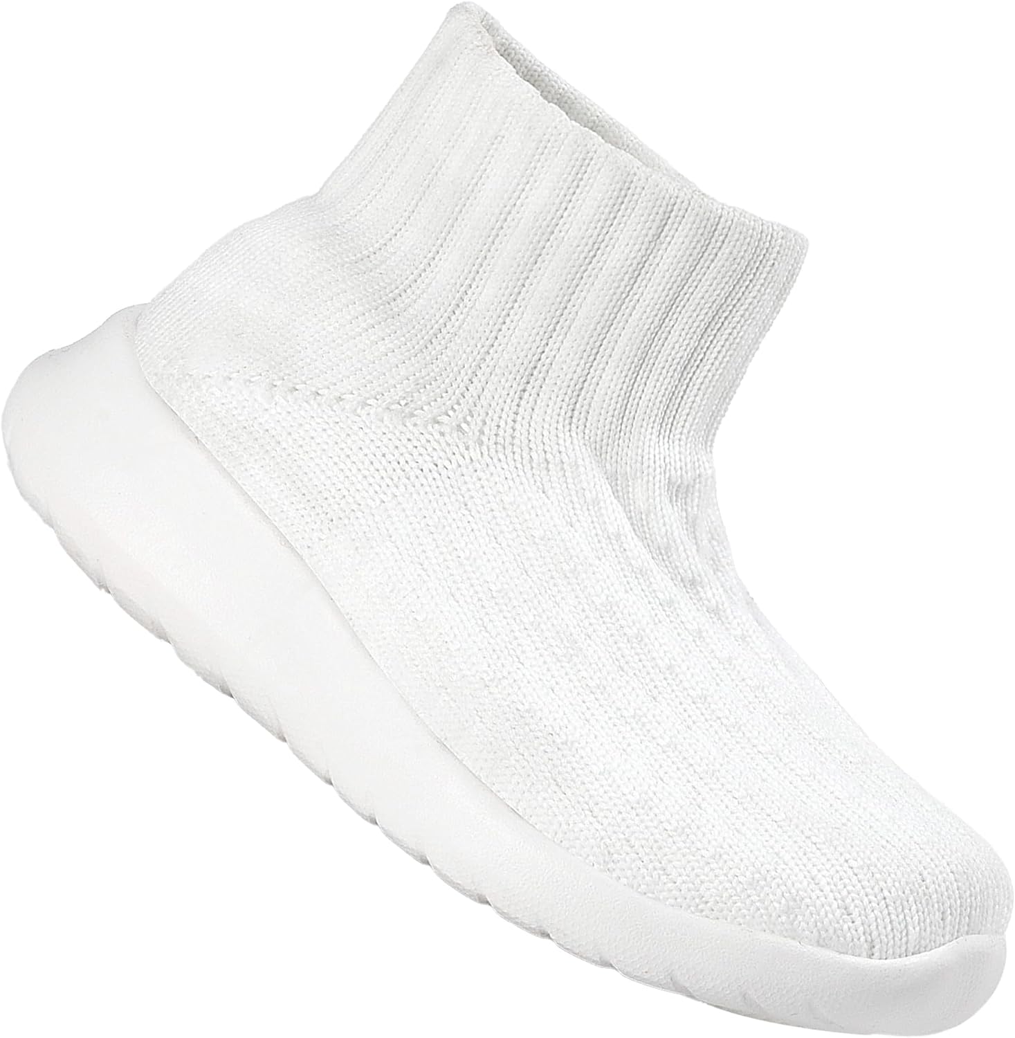 Kids Sock Shoes Girls&Boys Lightweight Sneakers Non Slip Breathable Tennis Shoes Pull On Athletic Wide Shoes Washable Black White Pink Grey Khaki Size 6-12
