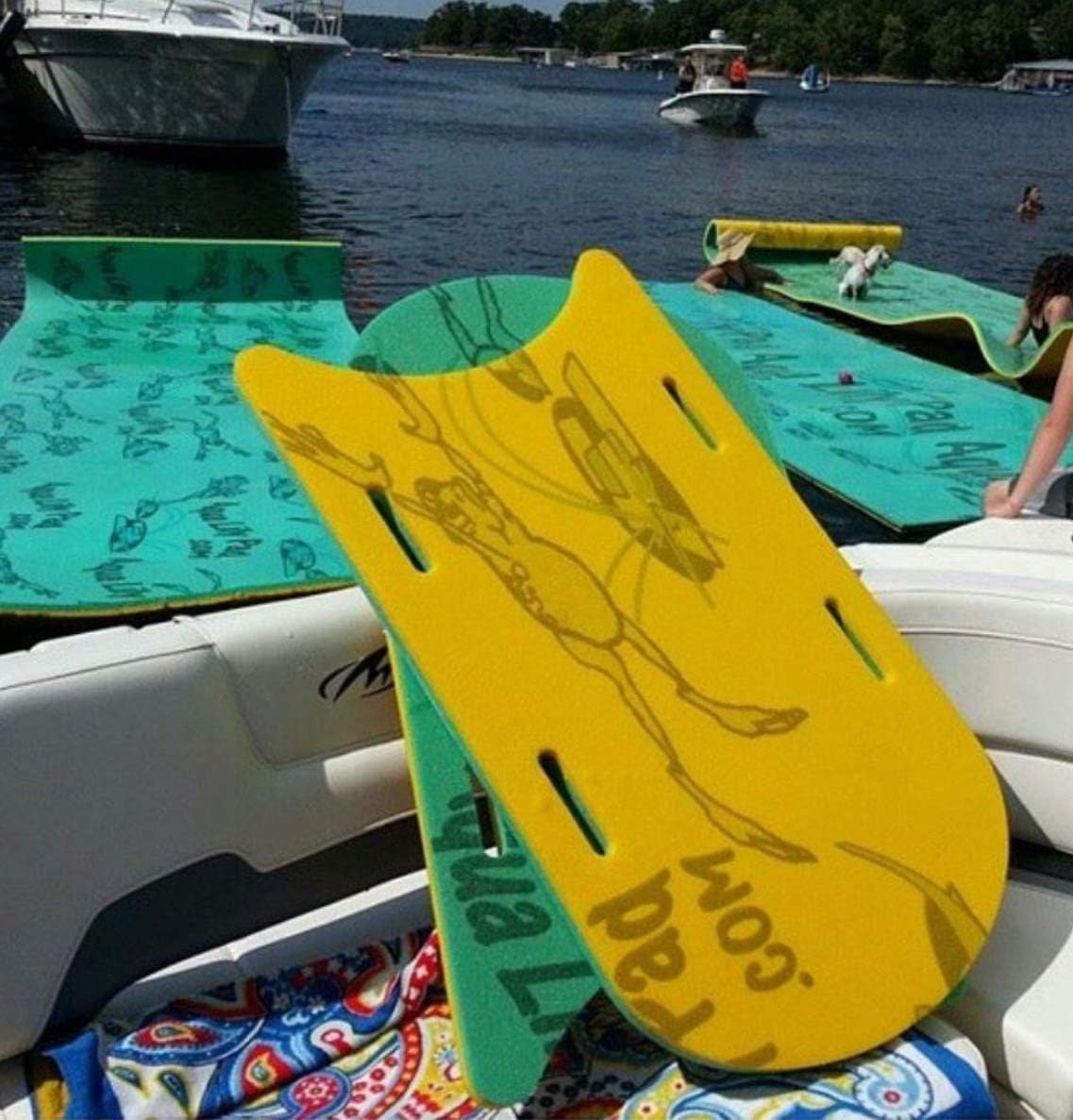 Aqua Lily Pad Giant Kick Boards, Oversized Swim Kickboards for Adults, Body Boards for Pool Training and Water Exercise, 36 x 20 Inches, Set of 2