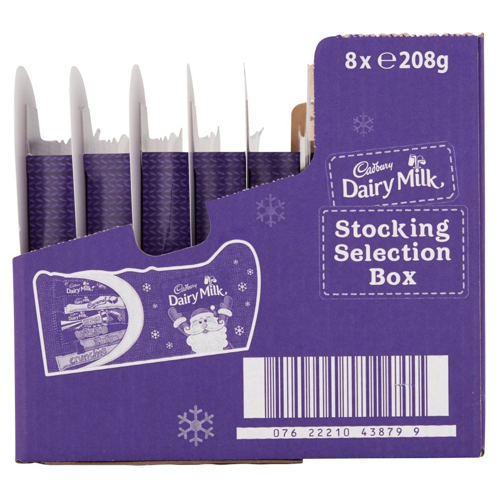 Cadbury Calza di Natale al cioccolato selezione assortita (208 grammi, confezione da 8)