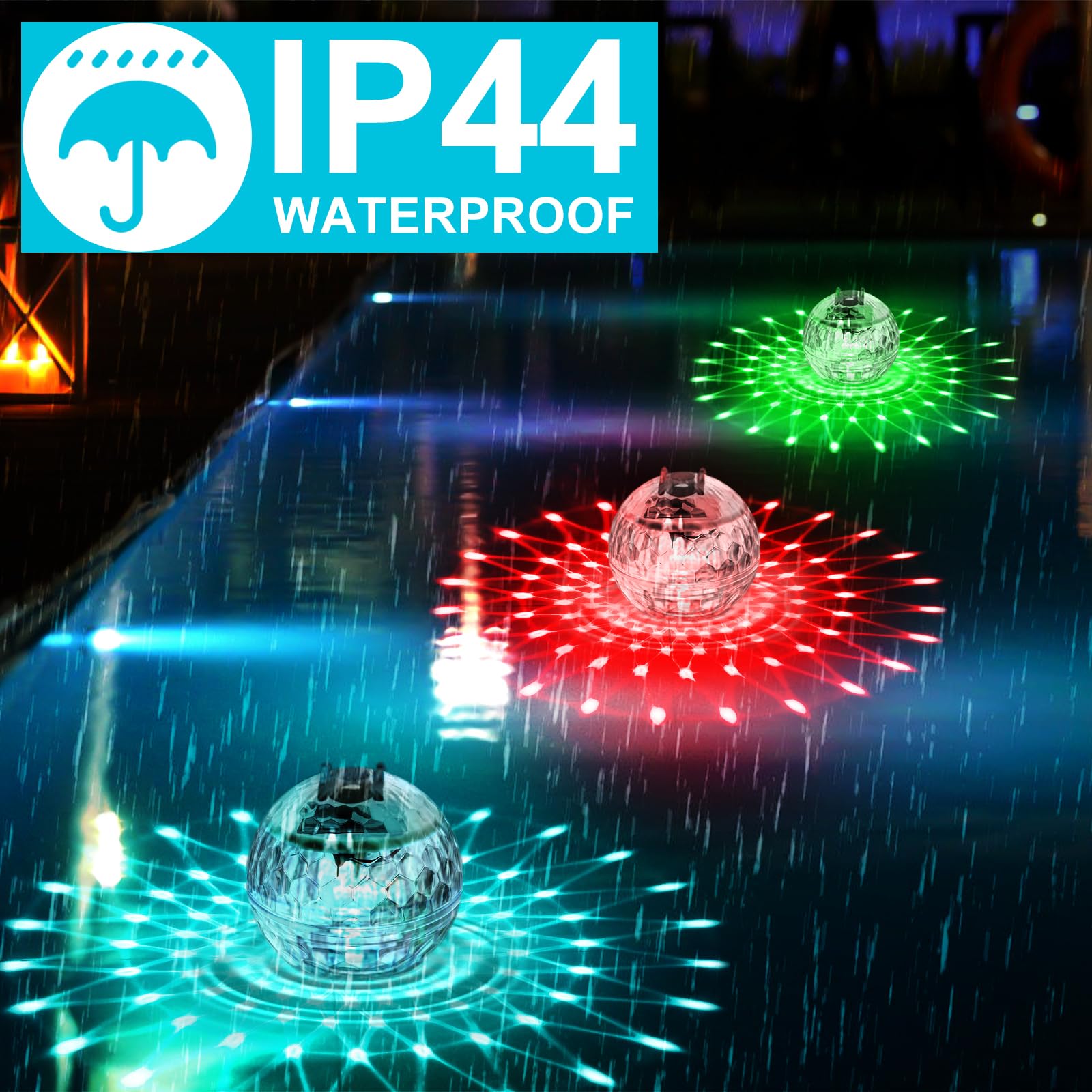 2 luces flotantes solares para piscina, 11 cm, luces solares para piscina, iluminación solar para estanque con iluminación RGB que cambia de color para piscina, fuentes