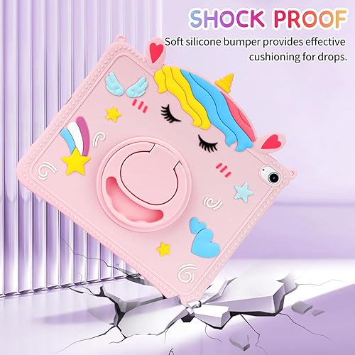 Miniatura 6 de VOFUOE Funda para iPad A16 de 11 generación 2025, para iPad de 10 generación 2022 de 10.9 pulgadas con protector de pantalla, llavero de muñeca,