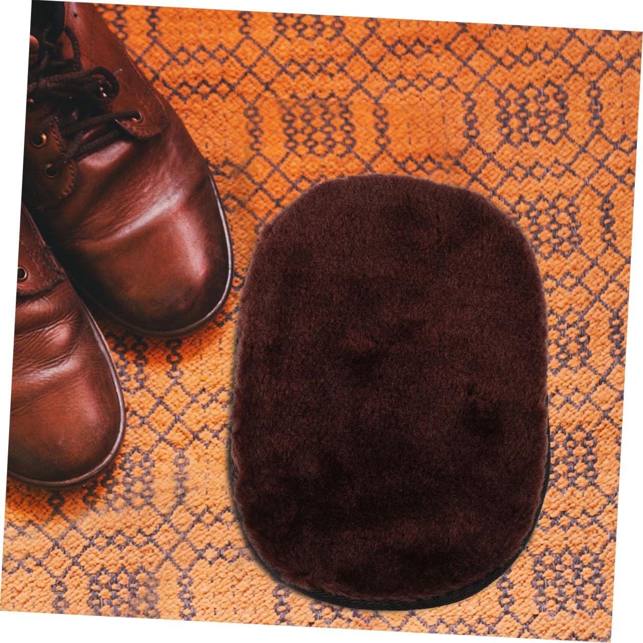 5pezzi Guanti per Lucidatura Scarpe in Finta Lana Kit Pulizia Pelle Applicazione Cera Migliorata Uso Quotidiano Viaggio Lavoro