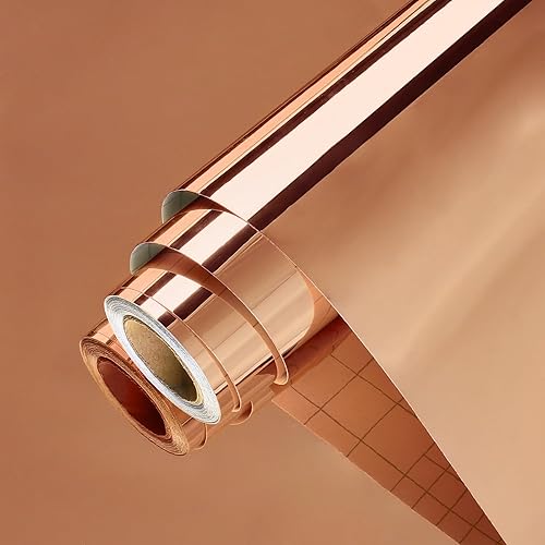 Miniatura 9 de Wallercity Espejo dorado adhesivo de vinilo para pared, espejo sin vidrio para niños, papel tapiz para despegar y pegar, espejo de gimnasio en casa,