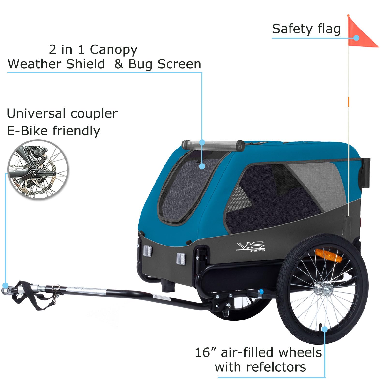 Tiggo VS Medium Hundeanhänger & Buggy 2in1 Fahrradanhänger Hundebuggy Jogger für Hunden bis 23kg