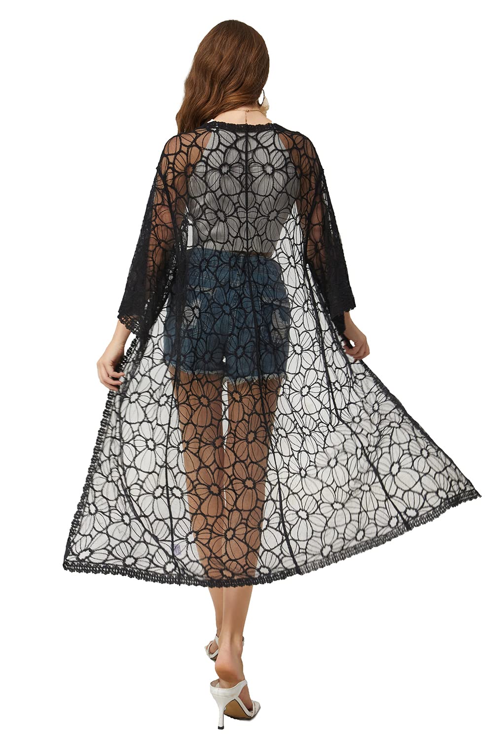 marysgiftSwims Cover-Ups Beachwear Women One Piece Kimono Sheer Cardigans for Women UK 6-20