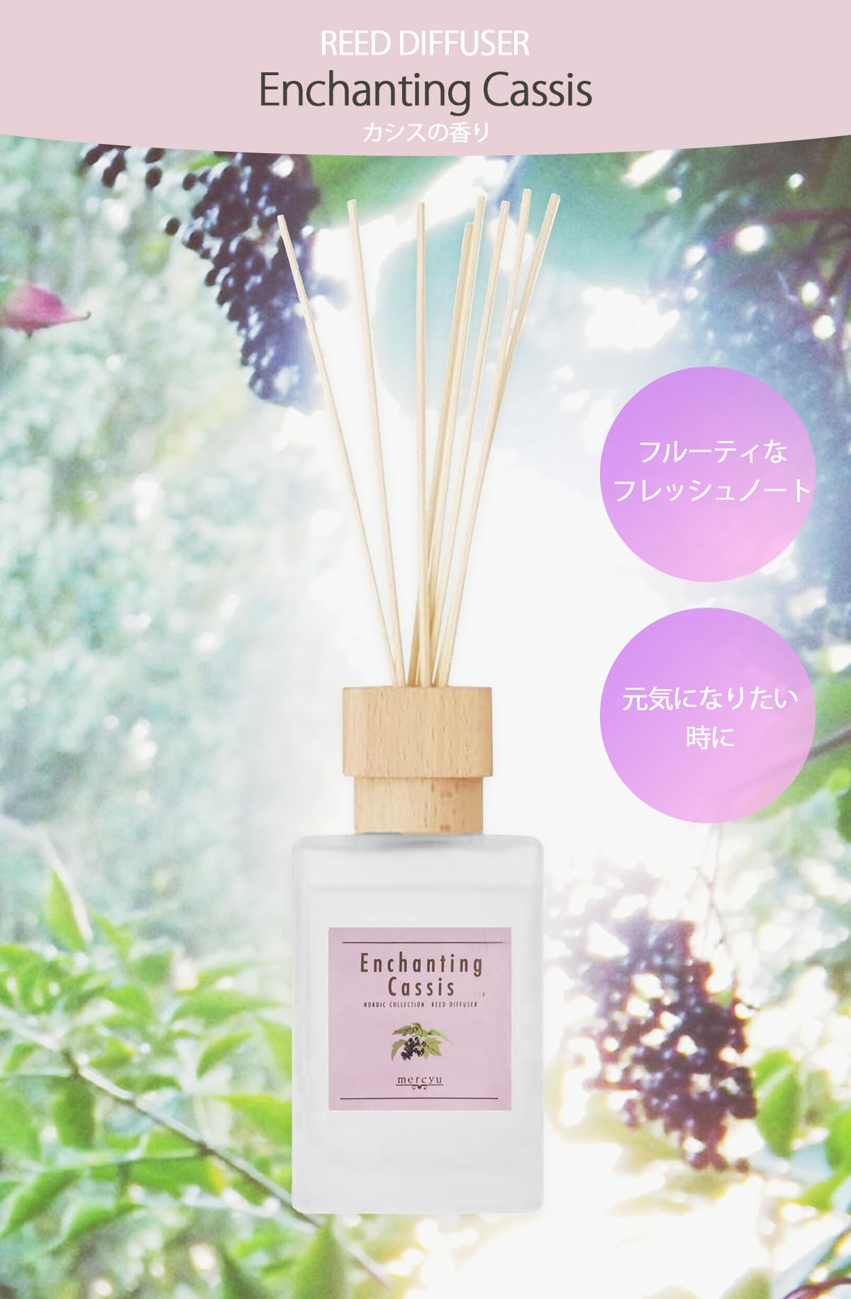 Amazon.co.jp: MERCYU リードディフューザー カシス Cassis 500ml 
