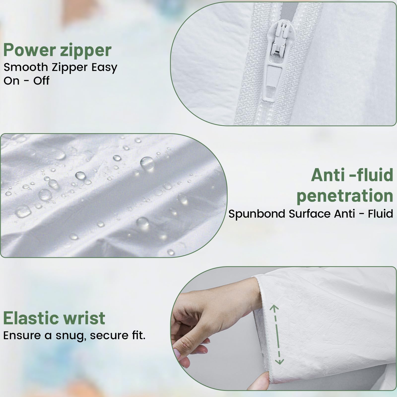VigiFront Tuta usa e getta Hazmat, tuta da pittura, confezione da 5 o 25 pezzi, 7 taglie disponibili, per pittura completa, con polsini e caviglie elastici e cappuccio