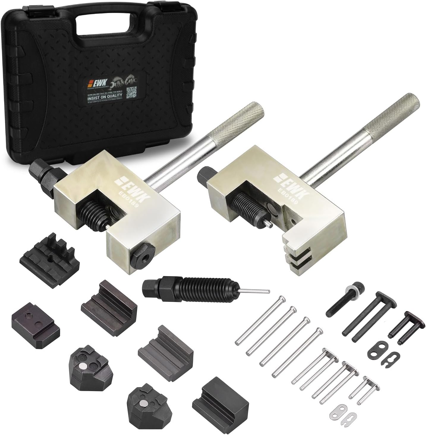 24-Piece Timing Chain Riveting & Separating Tool Kit, Chain Breaker/Rivet Tool for Mercedes-Benz M271 M272 M273 M276 Diesel & Gas Engines, Chrysler, Jeep
