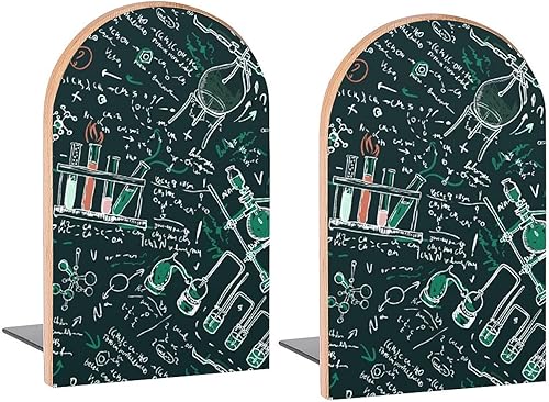 Old Chemistry Laboratory - Sujetalibros decorativos de madera para estantes, habitación de los niños, escritorio, oficina en casa, tapones de libros