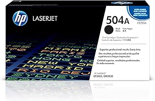 HP 504A Black Toner Cartridge | Works with HP Color LaserJet CM3530, CP3525 Series | CE250A