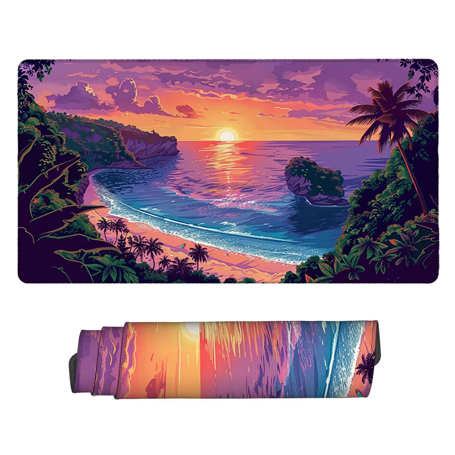 Podkładka pod mysz, mata na biurko do gier plaża zachód słońca podkładka pod mysz 1200 x 600 mm duża podkładka pod mysz biurkowa biurko, odpowiednia do notebooków i komputerów stacjonarnych akcesoriów