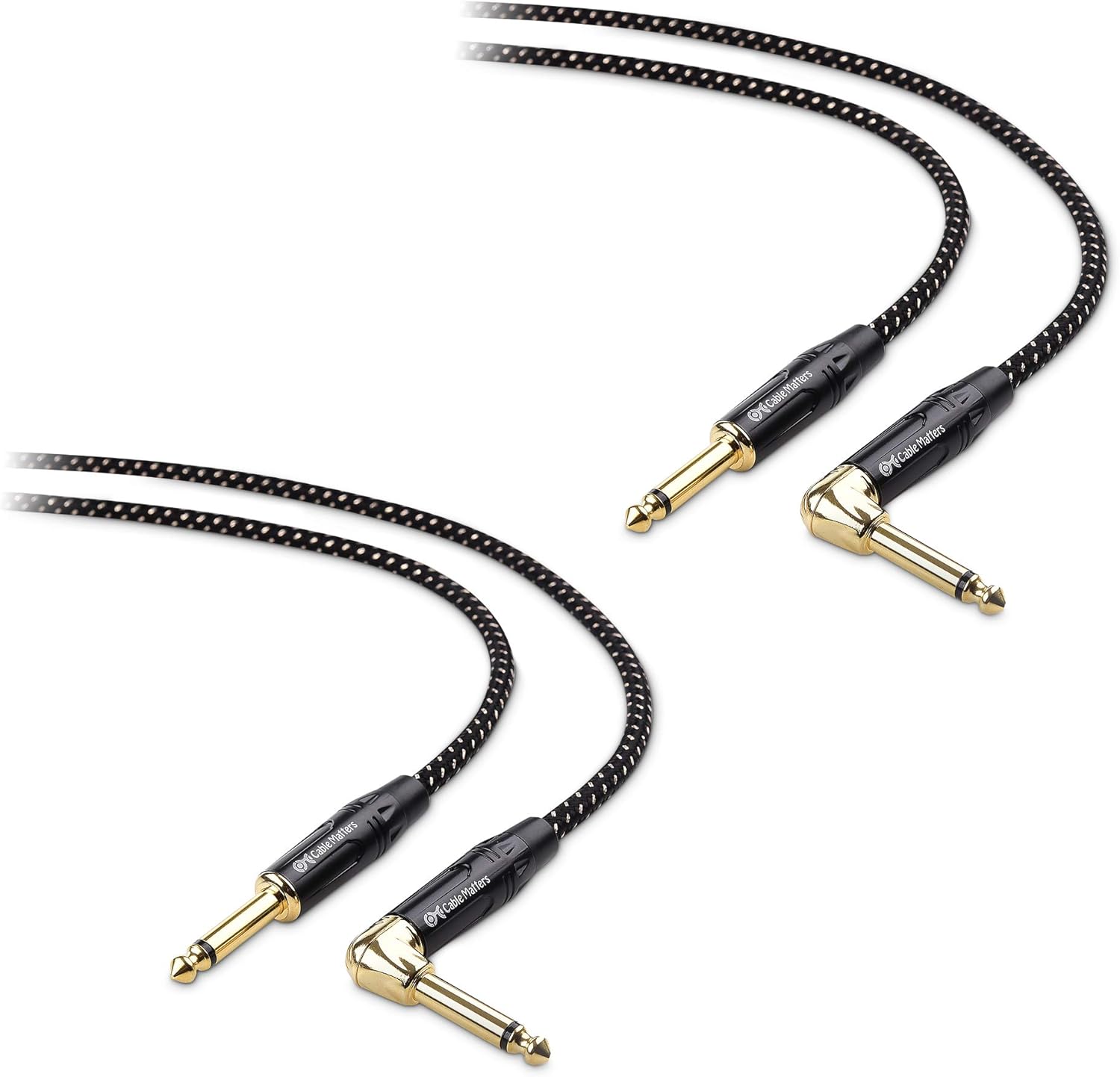 Cable Matters 2-Pack 1/4 Inch TS Straight to Right Angle Guitar Cable 6 ft, 1/4 Instrument Cable : Musical Instruments