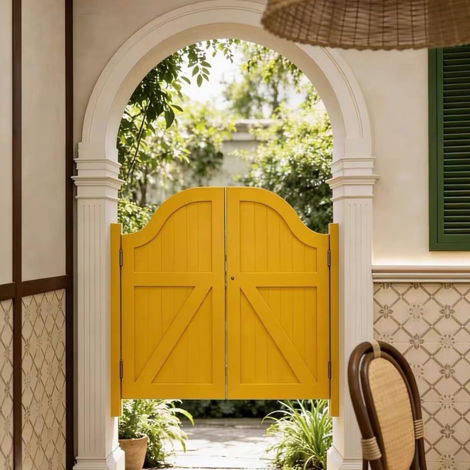 Porte battante double, porte Saloon en bois porte pivotante avec charnière | Portes Battantes 70-150cm large, Porte de Séparation pour intérieur couloir cuisine café bar(Noir,W110 x H90cm)