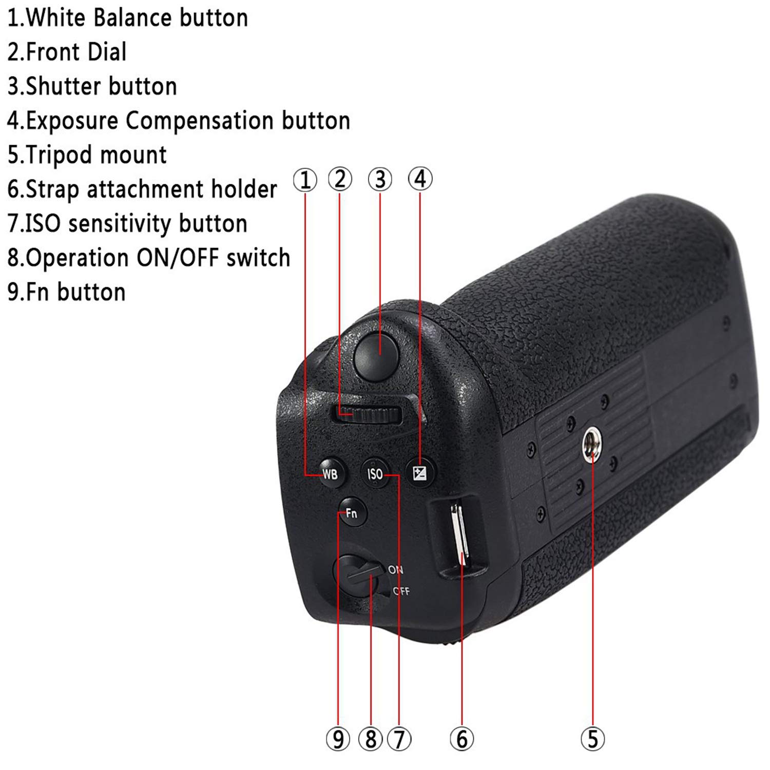 Empuñadura de batería de composición vertical para cámara digital Gh5 Gh5S Gh5 como Dmw-Blf19 Blf19E