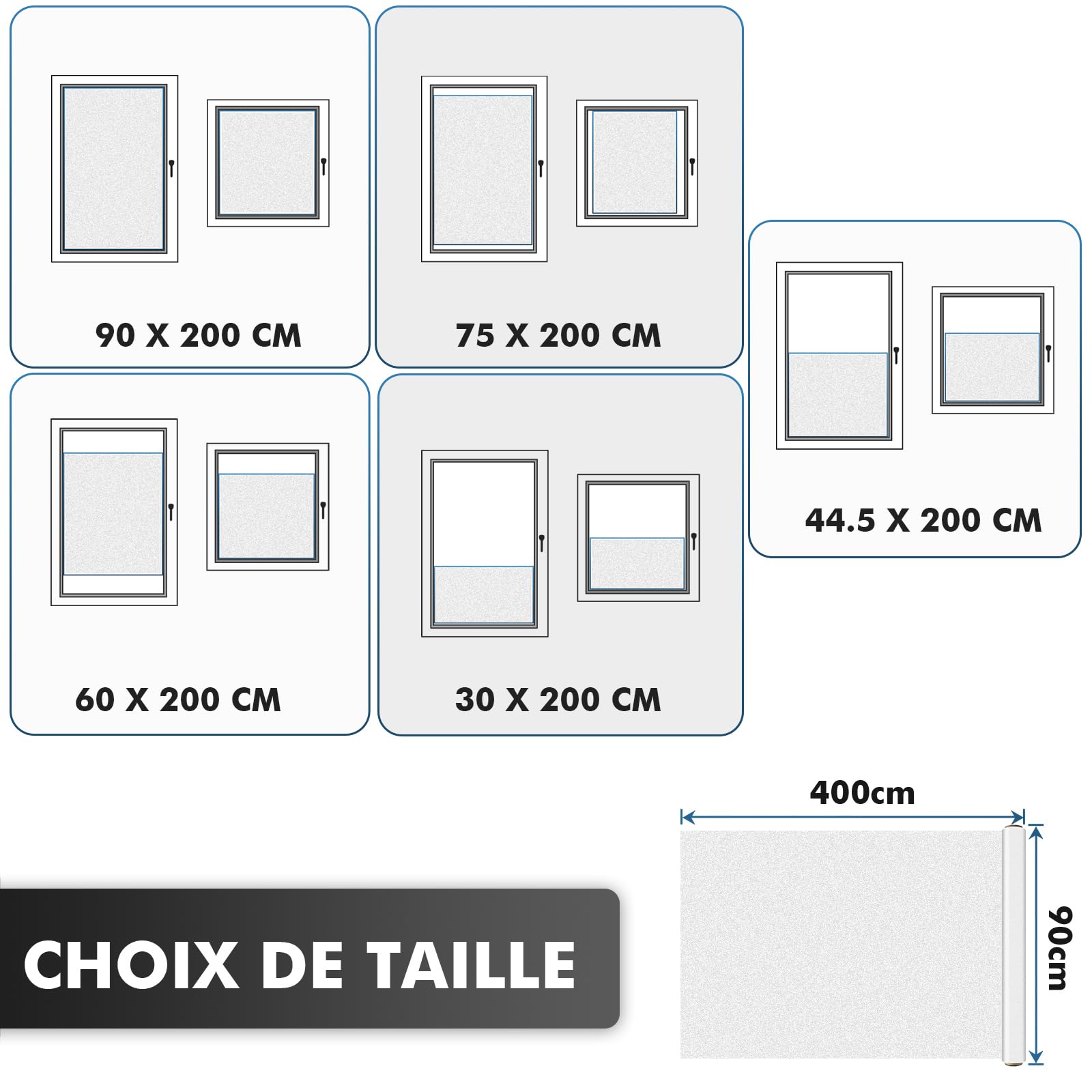 shinfly Film Fenetre Anti Regard 90 x 400 cm, Film Occultant Fenêtre Dépoli, Film Electrostatique Vitre sans Colle, Brise Vue Fenetre Anti-UV pour Salle de Bain Bureau Cuisine