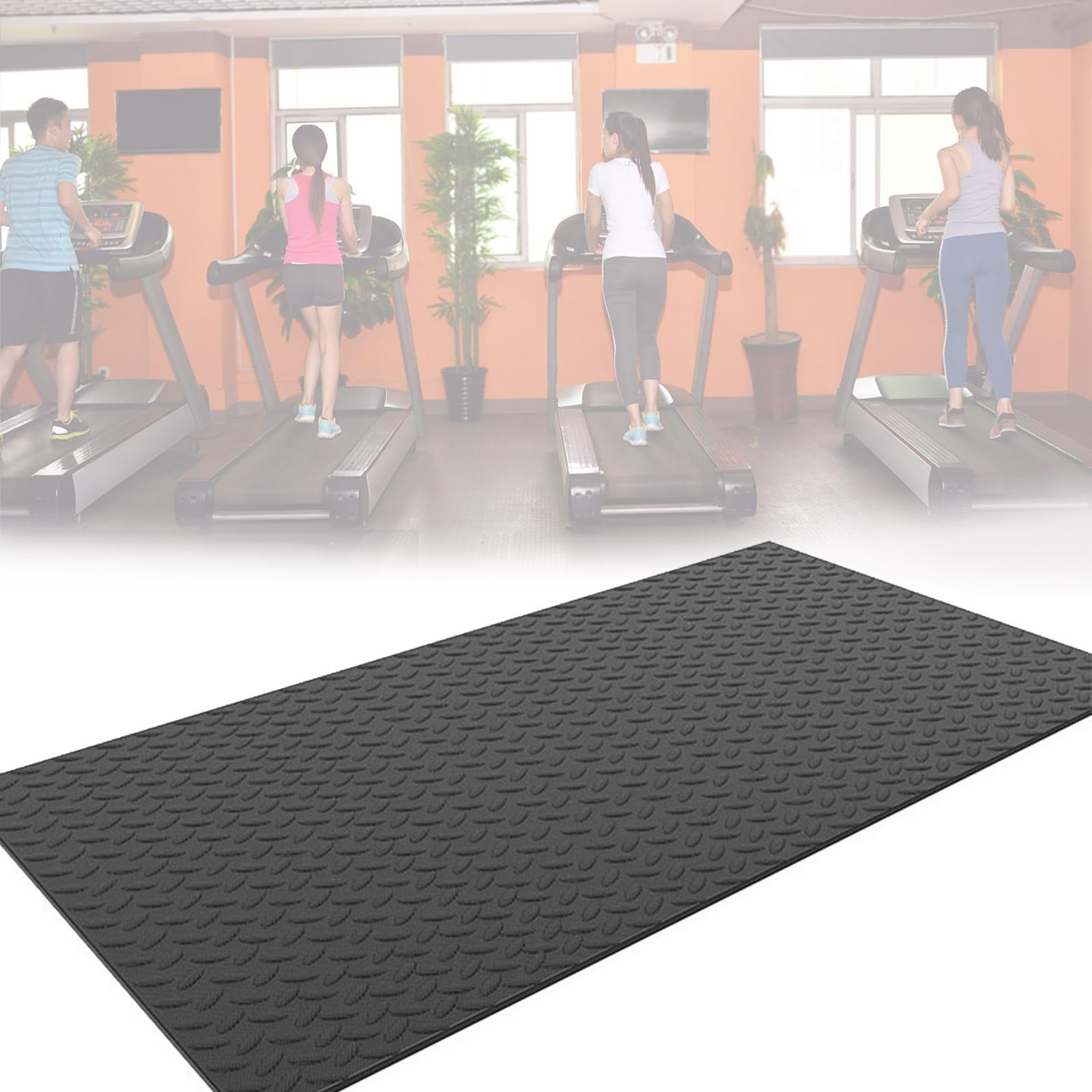 WORDFUN Tappetino Antiscivolo per Tapis Roulant, Tappetini Antivibrazione per Cyclette, Tappetino di Protezione del Pavimento, Tappetino Insonorizzante, Tappetino per Esercizi Ad Alta Densità