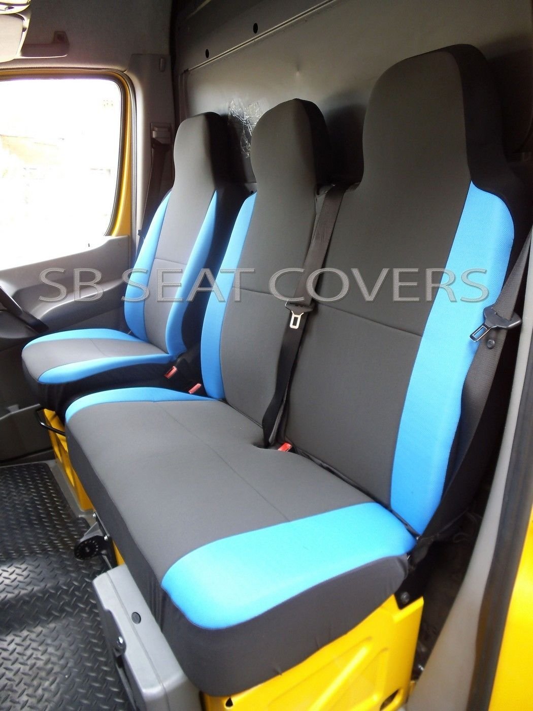 RM r - SUITABLE FOR CITROEN DISPATCH 2017 VAN, SEAT COVERS, ROSSINI ANTHRACITE BLUE BOLSTERS, S+D