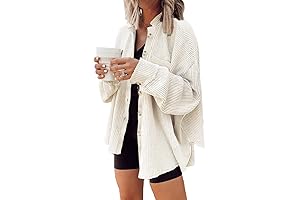 Womens Corduroy Button Down Shirts Color Block Long Sleeve Blouses Tops Jackets...
