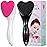 Beomeen Silicone Face Scrubber Exfoliating Brush 2 Pack, Manual Handheld Facial Cleansing Brush Blackhead Scrubber, Soft Bristles Waterproof for Face Skincare (Black Hot-Pink,Heart)