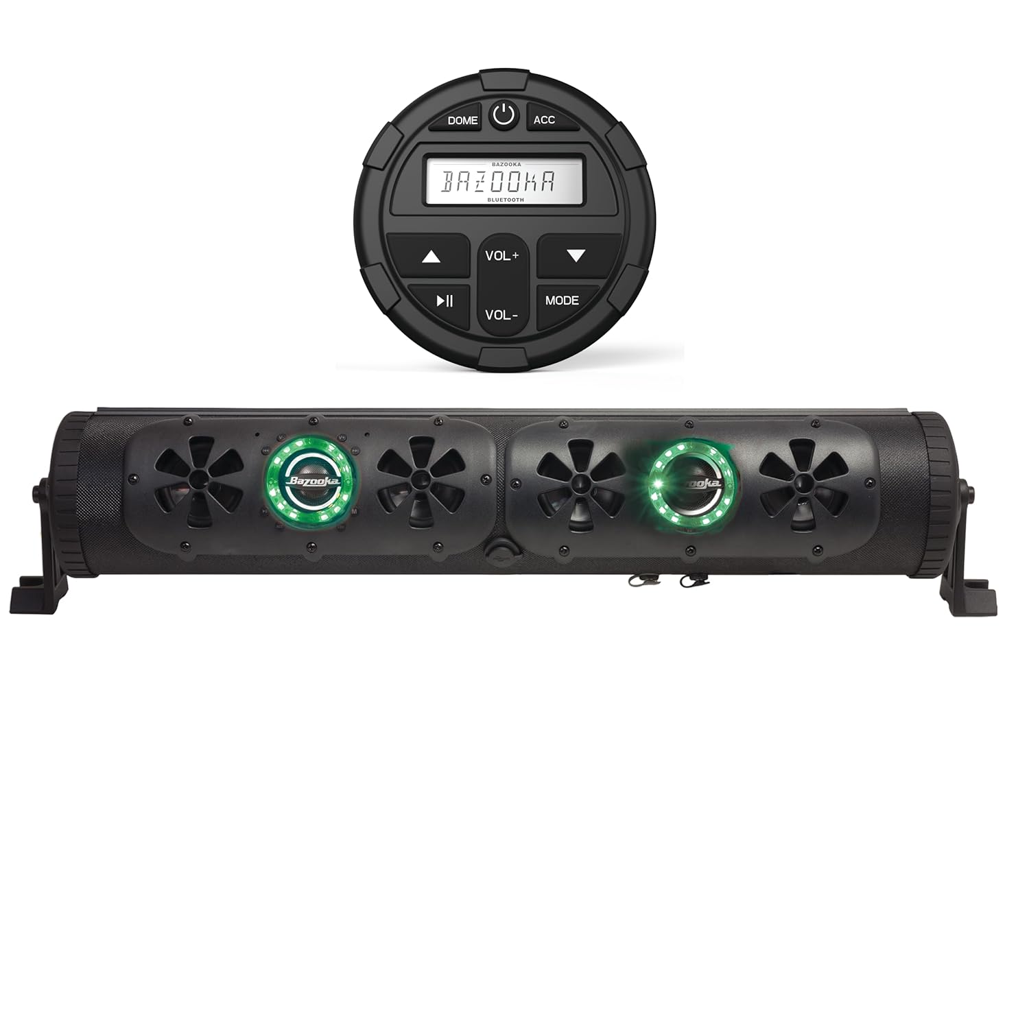 Bazooka 24 Inch Double Sided G2 Bluetooth Party Bar Speaker Bundle with Wireless Controller LED Illumination Speaker System