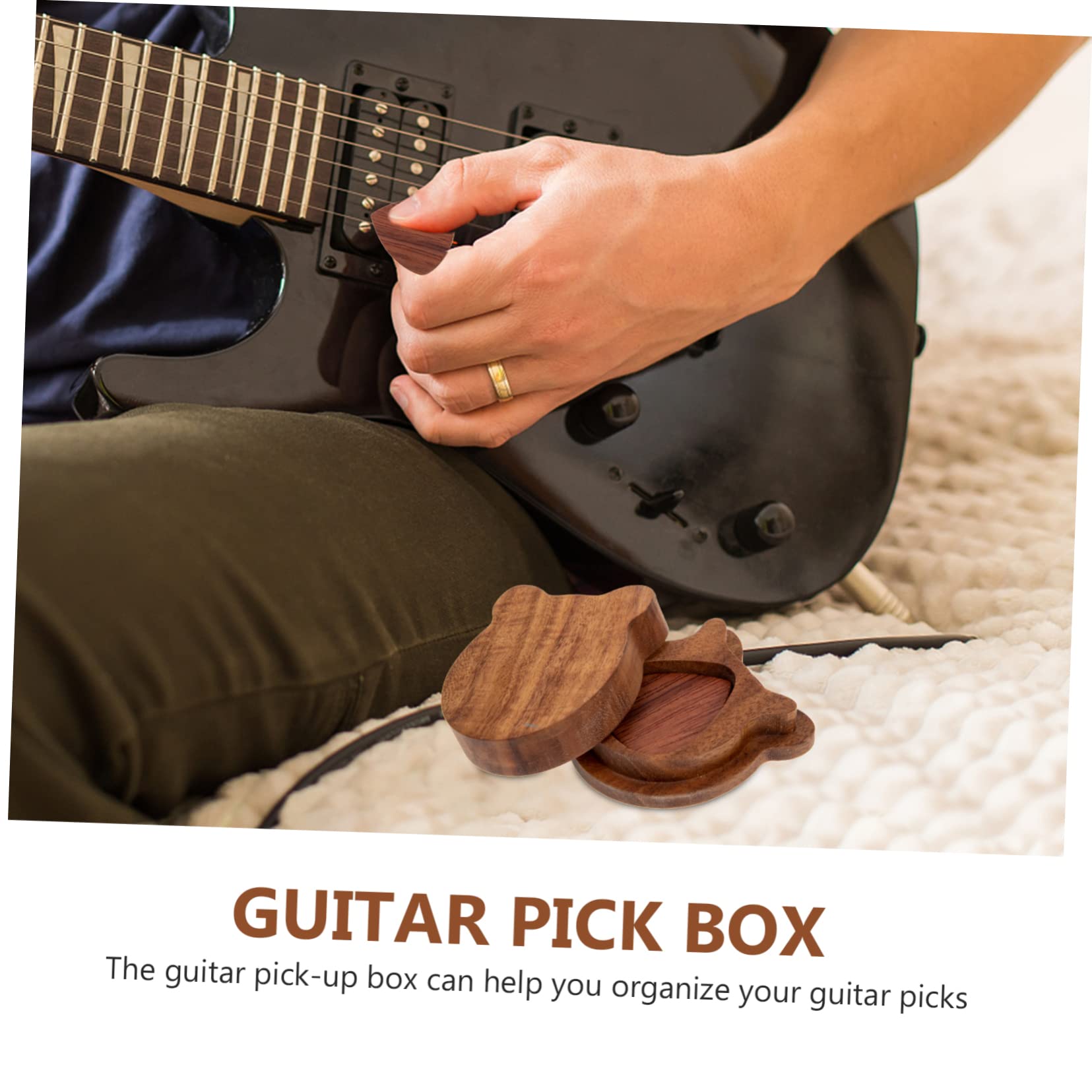 VICASKY 5sätze Praktisches Set Aus Holz-Gitarren-Picks Mit Für Gitarristen Schützt Die Finger Und Sorgt Für Einen Klaren Leicht Und Tragbar Für Folk-Gitarre