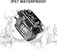 Vista 3 de Servo sin escobillas de 105.8 lbs, servo de alto par de 8.4 V, servo de Crwaler RC impermeable IP67 compatible con Sanwa SSR/NB4/Futaba