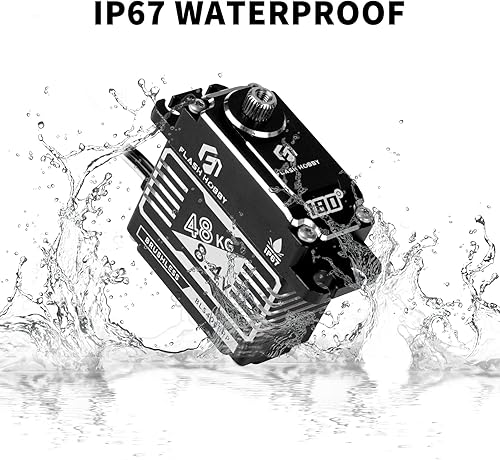 Miniatura 3 de Servo sin escobillas de 105.8 lbs, servo de alto par de 8.4 V, servo de Crwaler RC impermeable IP67 compatible con Sanwa SSRNB4Futaba para