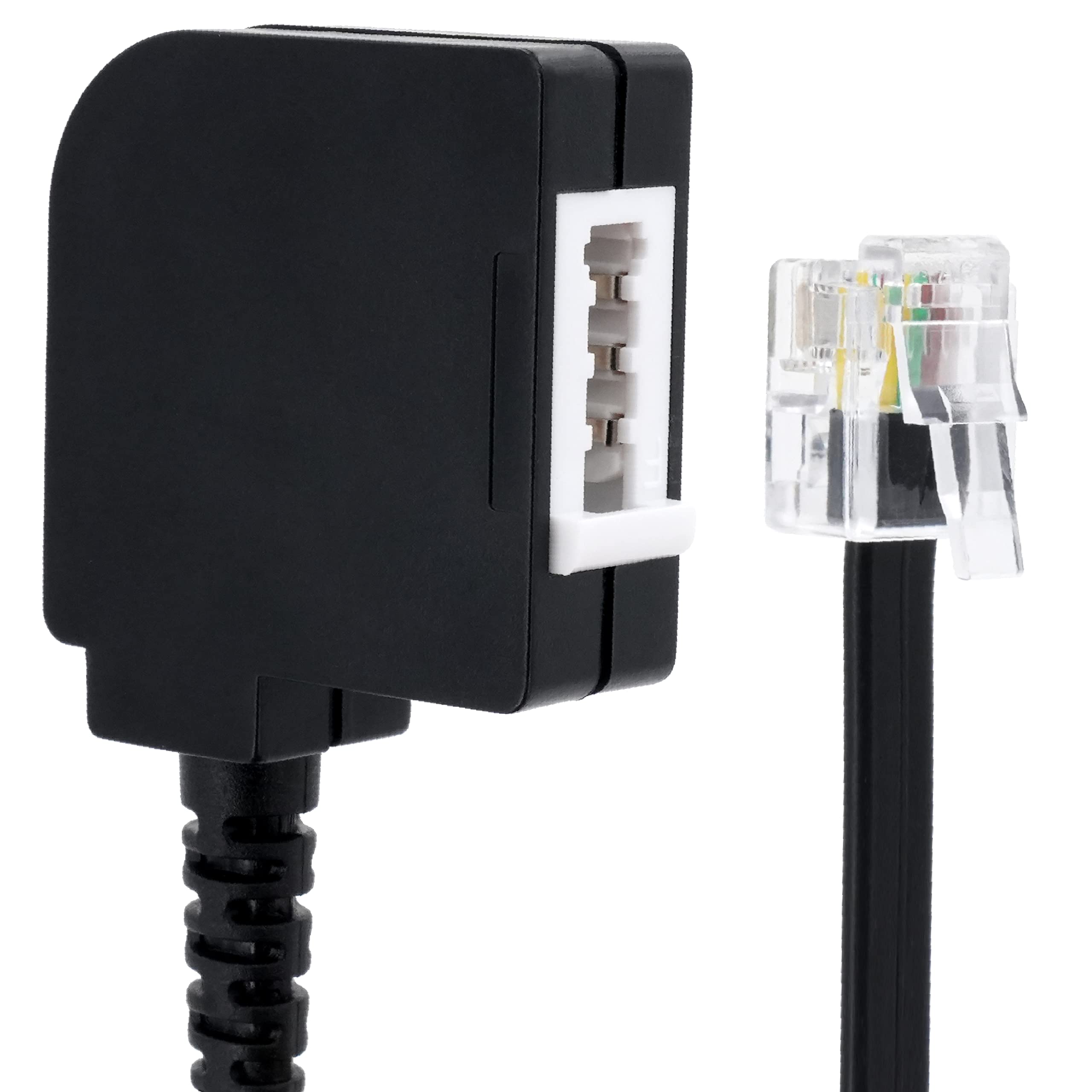 BIGtec Adaptateur TAE TAE-F femelle vers RJ11/RJ14 6P4C - Câble adaptateur téléphone fixe - Routeur modem - Câble de téléphone - 0,2 m - Noir