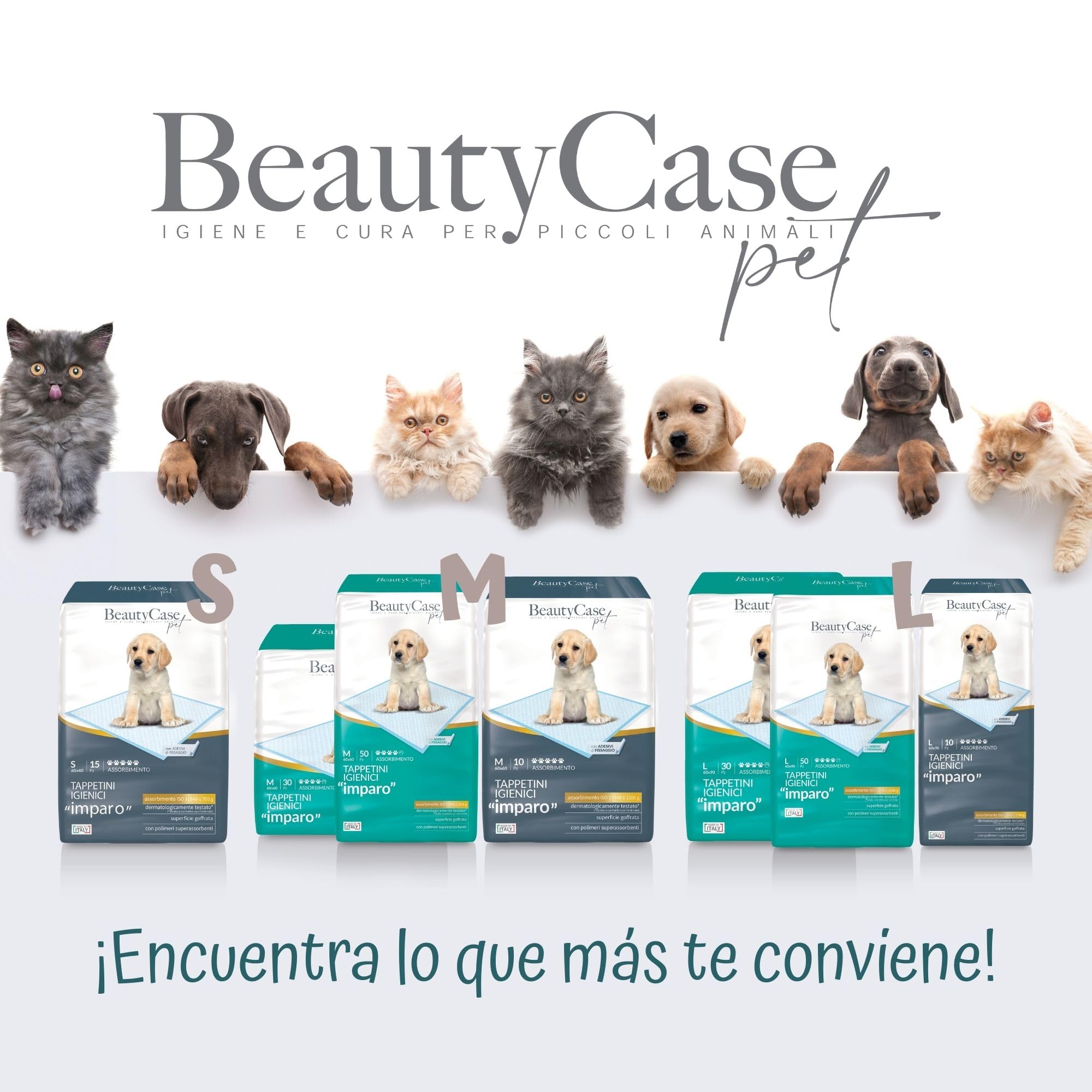 Beauty Case Pet - Alfombrillas higiénicas para Perros, 40 x 60 cm – 180 x Traversine para Perros y Gatos – Desechables, súper absorbentes, antiolores – Absorbencia 5/5
