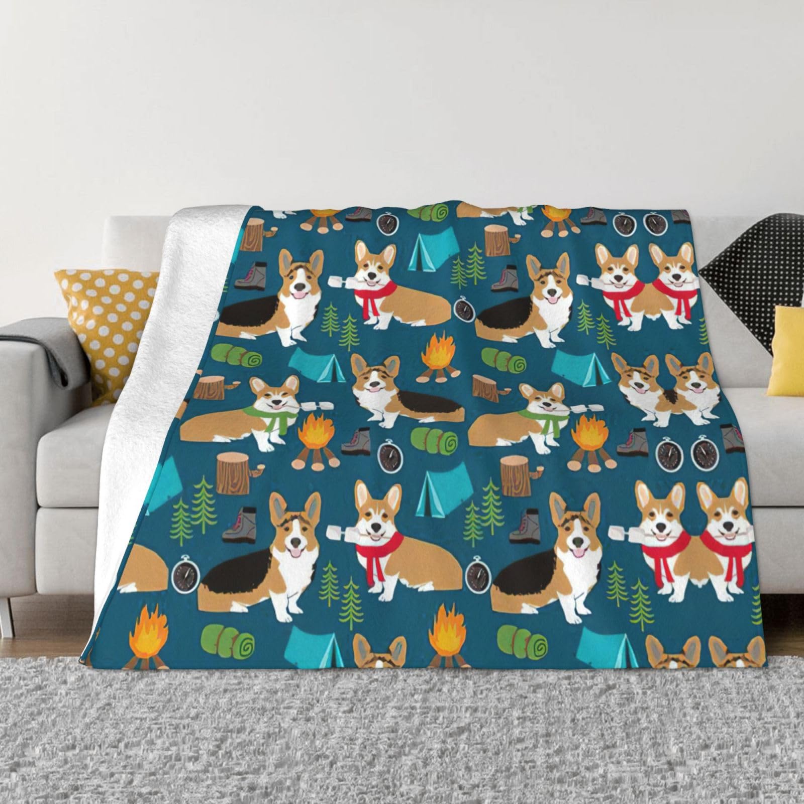 Couverture corgi douce jeté de lit imprimé original idée cadeau originale