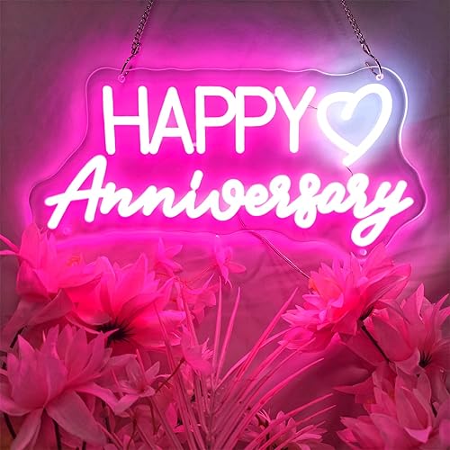 Miniatura 9 de Letrero de neón de membrillo para decoración de pared, letrero de neón de feliz cumpleaños para pared de dormitorio con interruptor regulable para