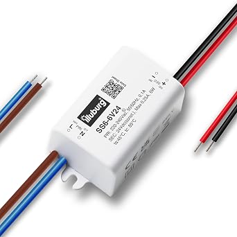 LED Driver 24V 6W Waterproof IP66 Compact 55x30x22mm Flickerfree for LED Strip Light LED Power Supply Transformer